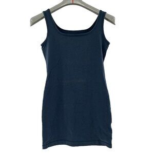 Peruvian‎ Connection Blue Stretchy Pima Cotton Tank Top Midi Dress Size small